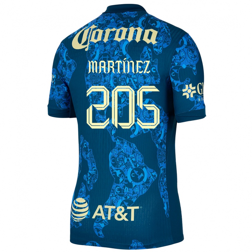 Men Football Sebastián Martínez #205 Blue Yellow Away Jersey 2024/25 T-Shirt Australia