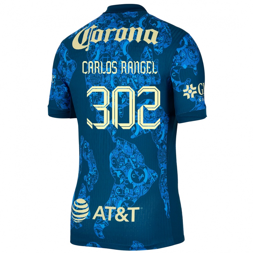 Men Football Juan Carlos Rangel #302 Blue Yellow Away Jersey 2024/25 T-Shirt Australia