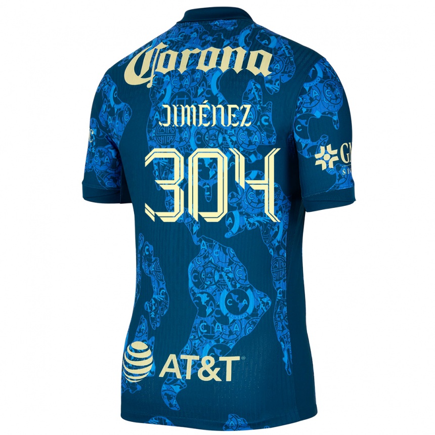 Men Football Derek Jiménez #304 Blue Yellow Away Jersey 2024/25 T-Shirt Australia