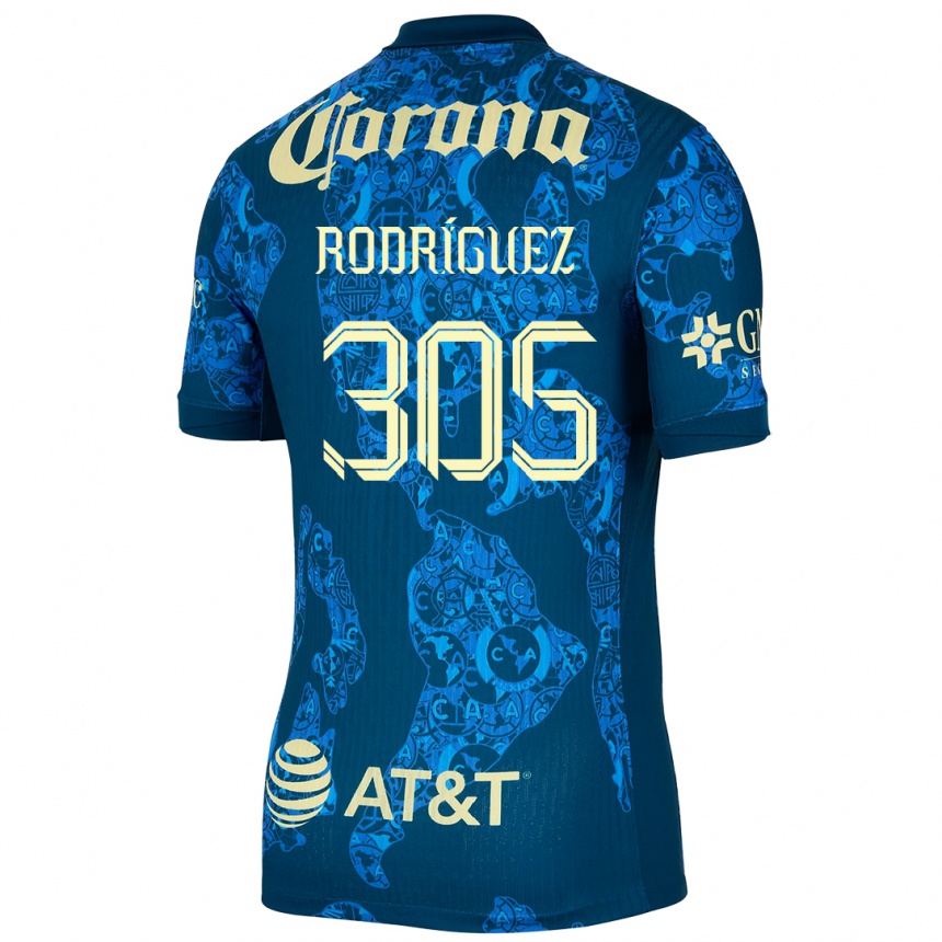 Men Football Bryan Rodríguez #305 Blue Yellow Away Jersey 2024/25 T-Shirt Australia