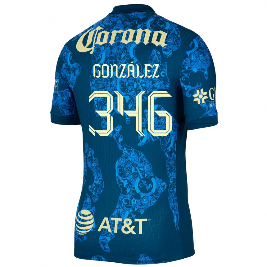 Men Football Ricardo González #346 Blue Yellow Away Jersey 2024/25 T-Shirt Australia