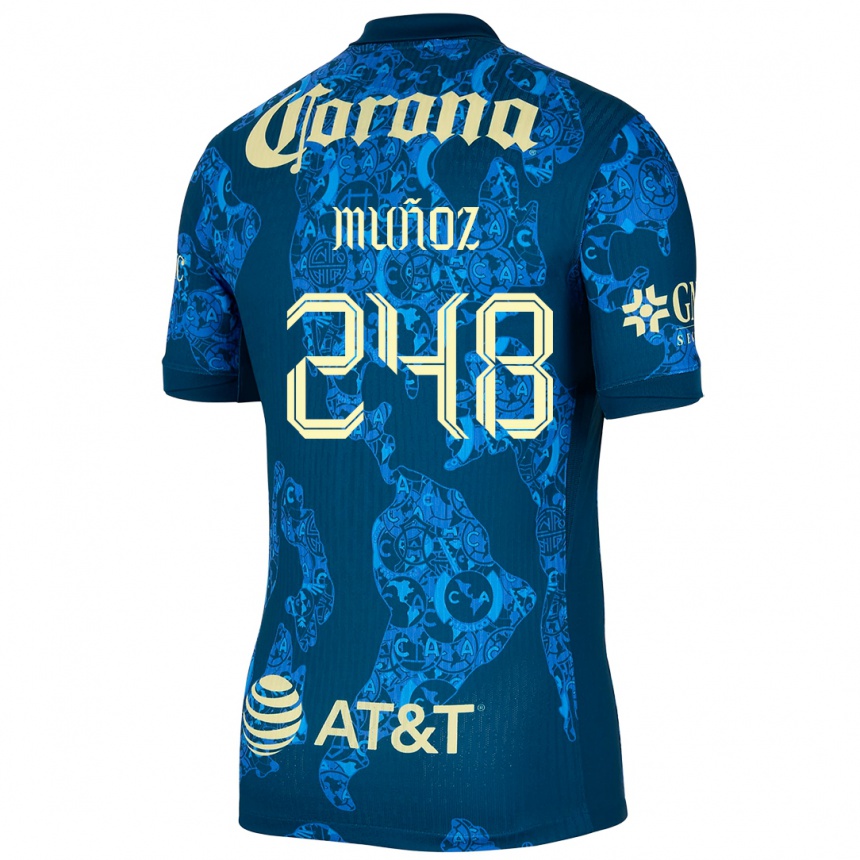 Men Football Diego Muñoz #248 Blue Yellow Away Jersey 2024/25 T-Shirt Australia