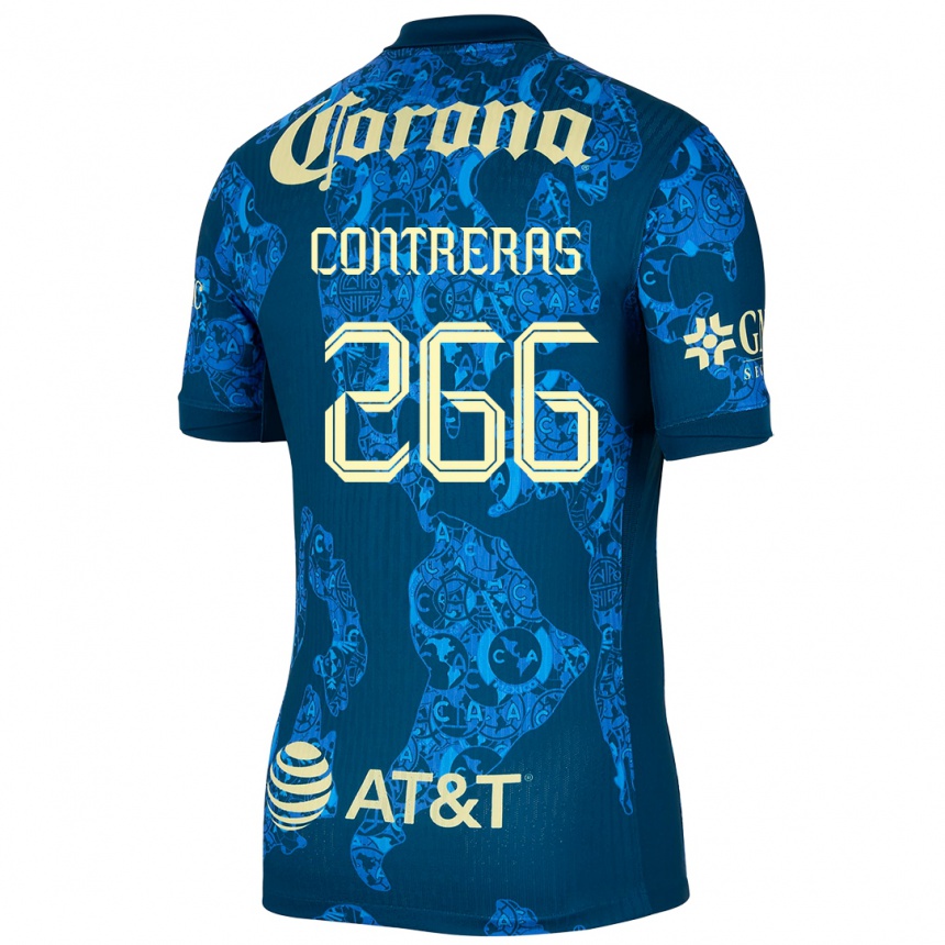 Men Football Ángel Contreras #266 Blue Yellow Away Jersey 2024/25 T-Shirt Australia