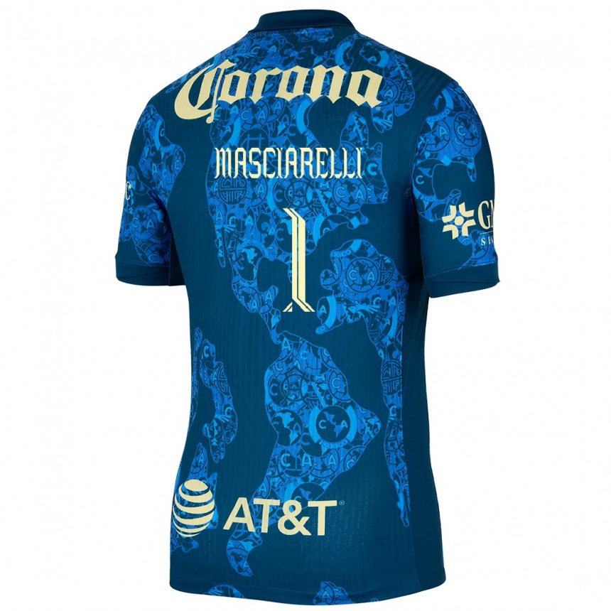 Men Football Renata Masciarelli #1 Blue Yellow Away Jersey 2024/25 T-Shirt Australia