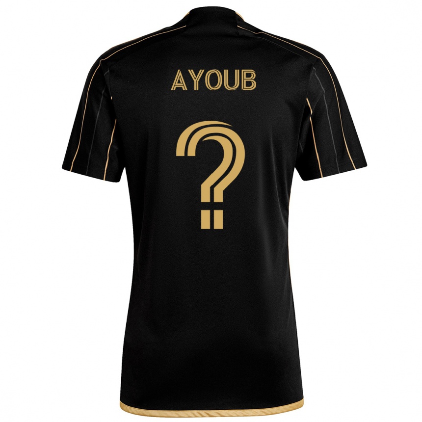 Women Football Ryan Ayoub #0 Black Gold Home Jersey 2024/25 T-Shirt Australia