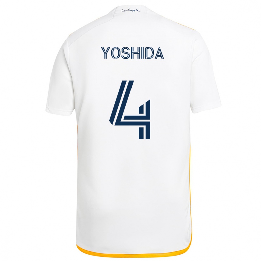 Women Football Maya Yoshida #4 White Yellow Home Jersey 2024/25 T-Shirt Australia