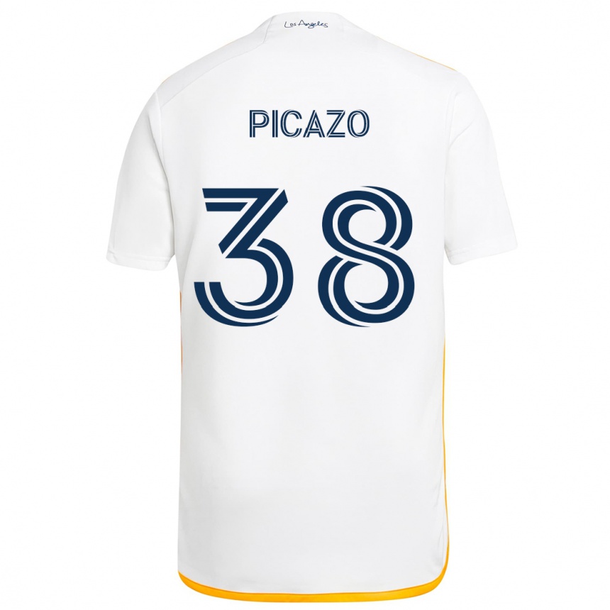 Women Football Axel Picazo #38 White Yellow Home Jersey 2024/25 T-Shirt Australia