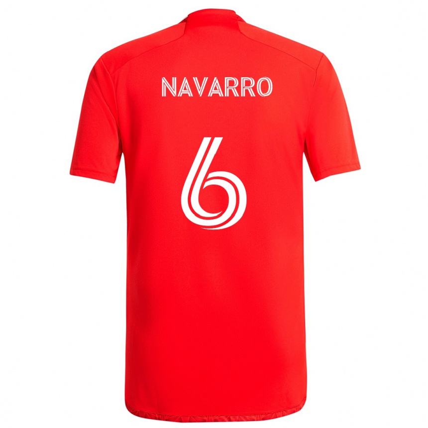 Women Football Miguel Navarro #6 Red White Home Jersey 2024/25 T-Shirt Australia