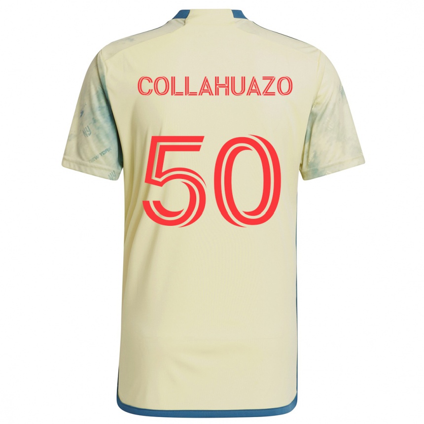 Women Football Jair Collahuazo #50 Yellow Red Blue Home Jersey 2024/25 T-Shirt Australia