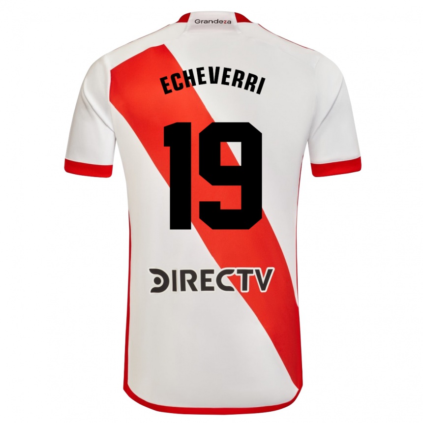 Women Football Claudio Echeverri #19 White Red Home Jersey 2024/25 T-Shirt Australia