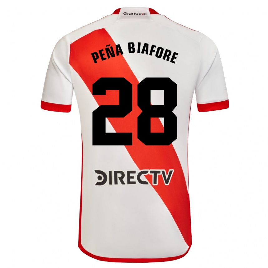 Women Football Felipe Peña Biafore #28 White Red Home Jersey 2024/25 T-Shirt Australia