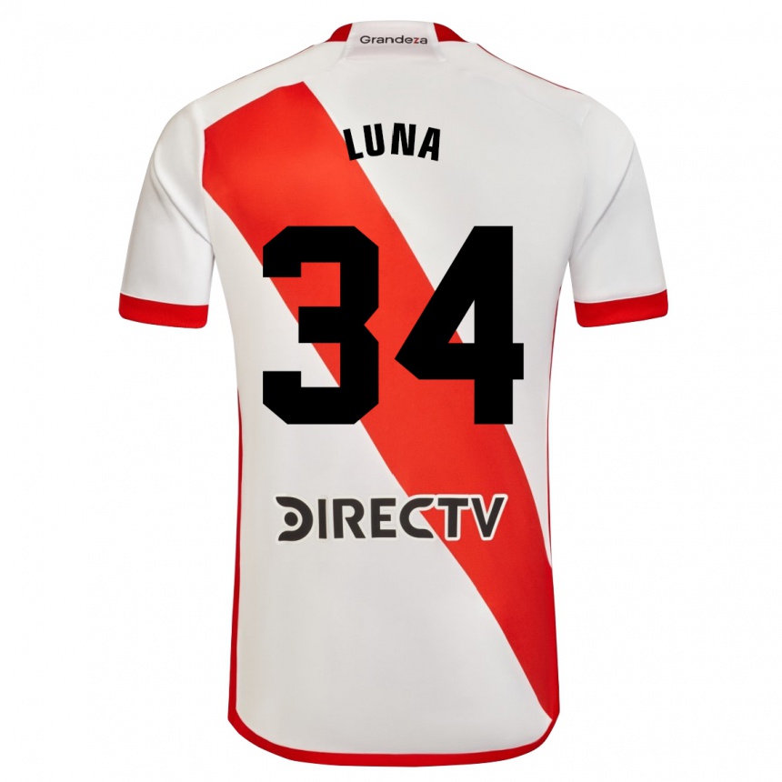 Women Football Jonás Luna #34 White Red Home Jersey 2024/25 T-Shirt Australia