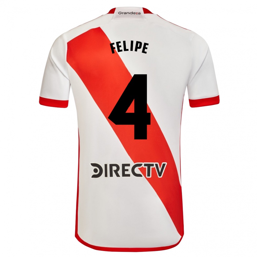 Women Football Carina Felipe Silva #4 White Red Home Jersey 2024/25 T-Shirt Australia