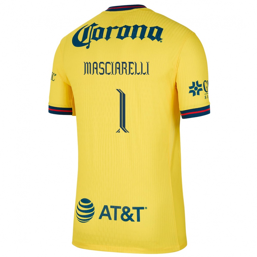 Women Football Renata Masciarelli #1 Yellow Blue Home Jersey 2024/25 T-Shirt Australia