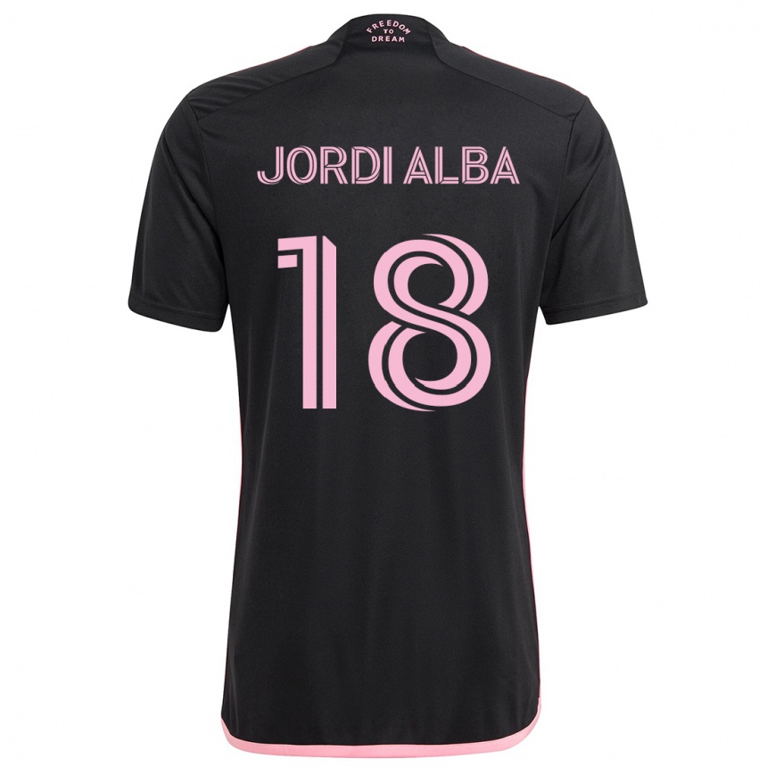 Women Football Jordi Alba #18 Black Away Jersey 2024/25 T-Shirt Australia