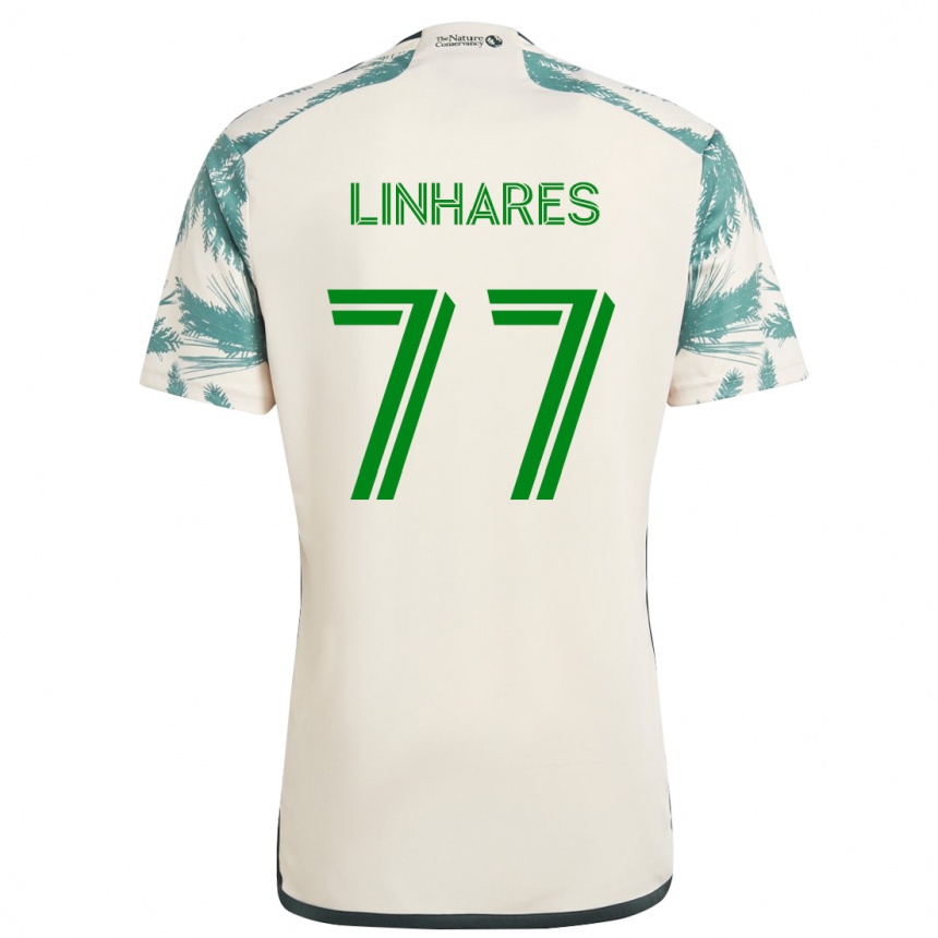 Women Football Kyle Linhares #77 Beige Brown Away Jersey 2024/25 T-Shirt Australia