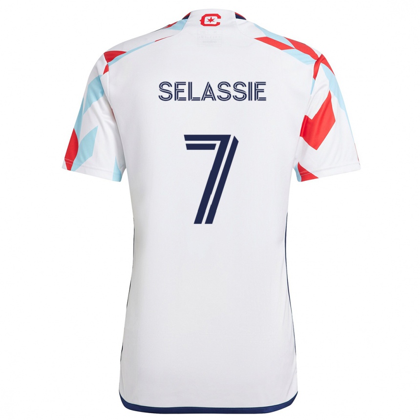 Women Football Maren Haile-Selassie #7 White Red Blue Away Jersey 2024/25 T-Shirt Australia