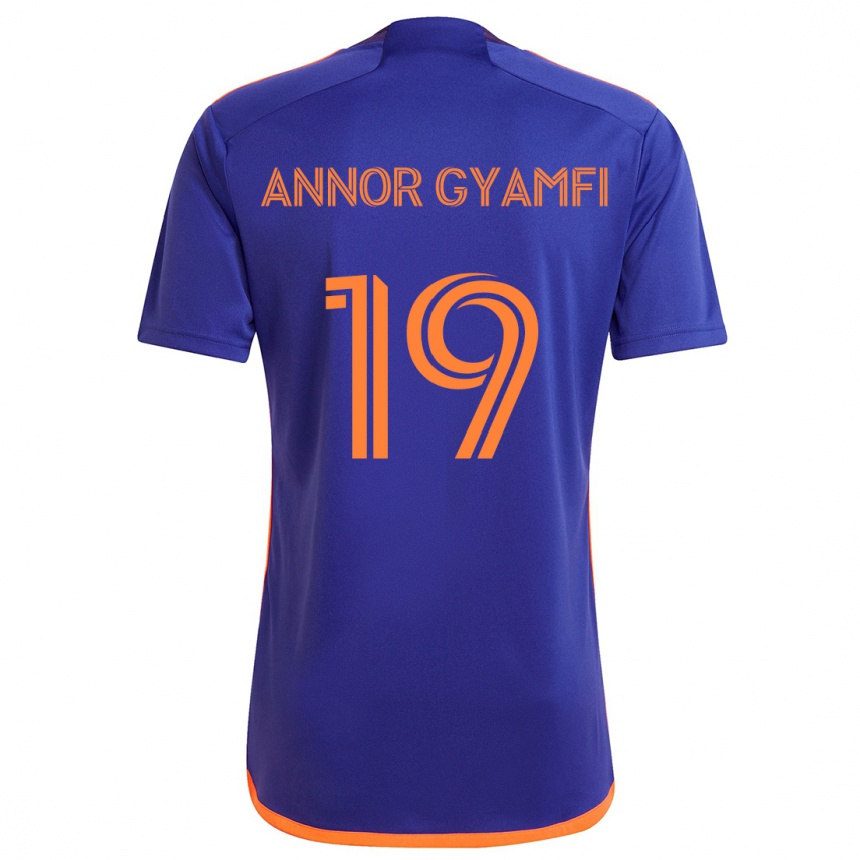 Women Football Stephen Annor Gyamfi #19 Purple Orange Away Jersey 2024/25 T-Shirt Australia