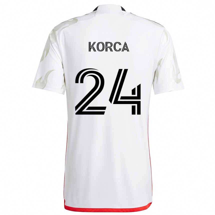 Women Football Amet Korca #24 White Red Black Away Jersey 2024/25 T-Shirt Australia