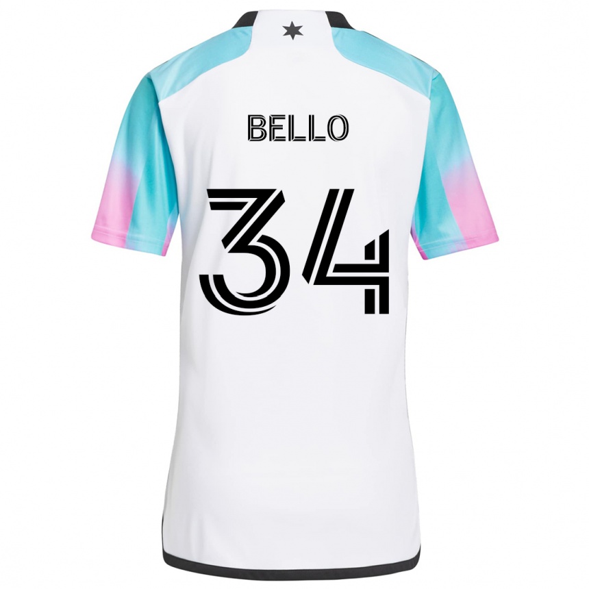 Women Football Zaydan Bello #34 White Blue Black Away Jersey 2024/25 T-Shirt Australia