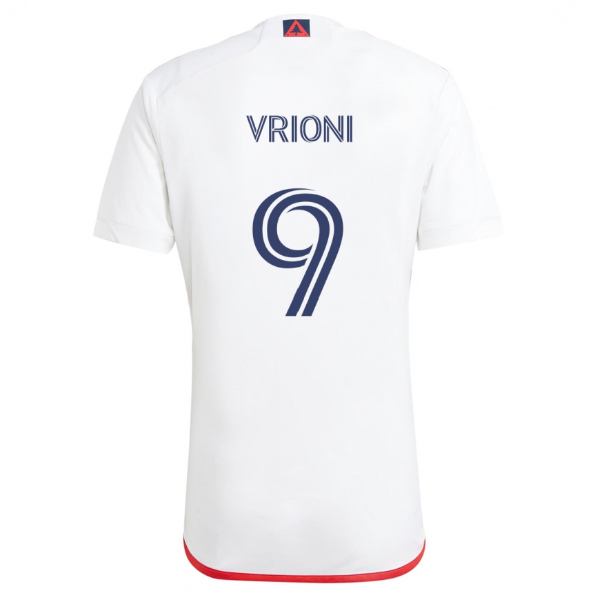 Women Football Giacomo Vrioni #9 White Red Away Jersey 2024/25 T-Shirt Australia