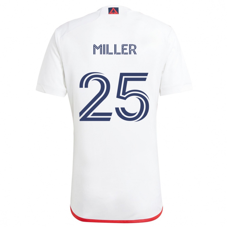 Women Football Peyton Miller #25 White Red Away Jersey 2024/25 T-Shirt Australia