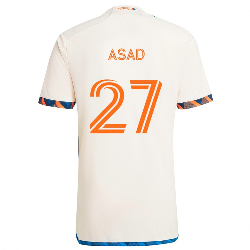 Women Football Yamil Asad #27 White Orange Away Jersey 2024/25 T-Shirt Australia