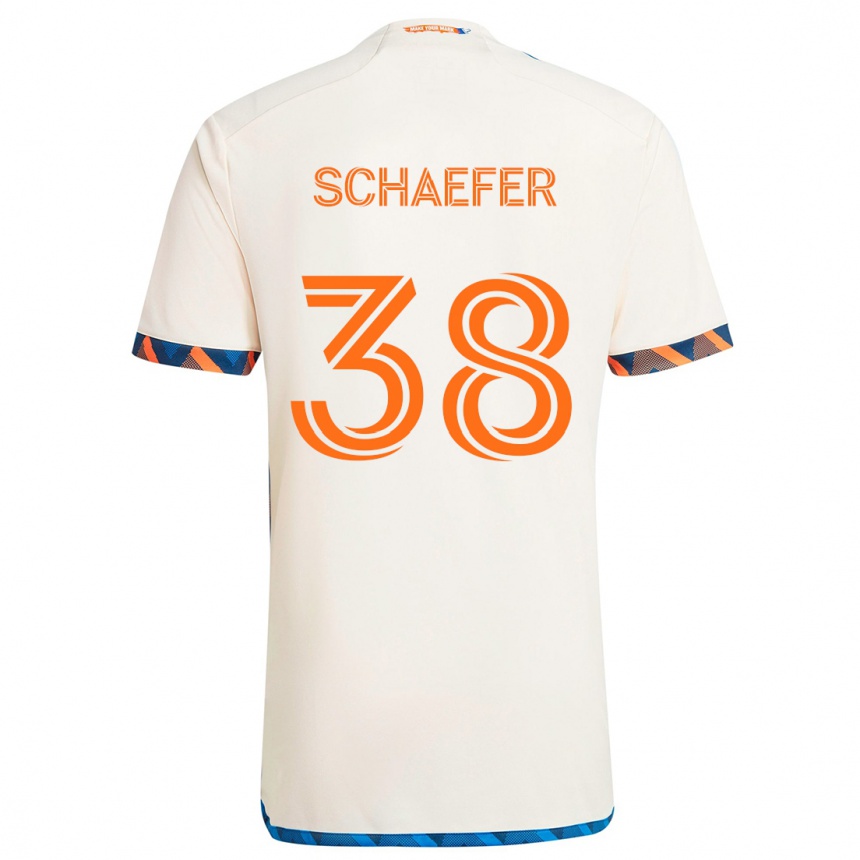 Women Football Brian Schaefer #38 White Orange Away Jersey 2024/25 T-Shirt Australia