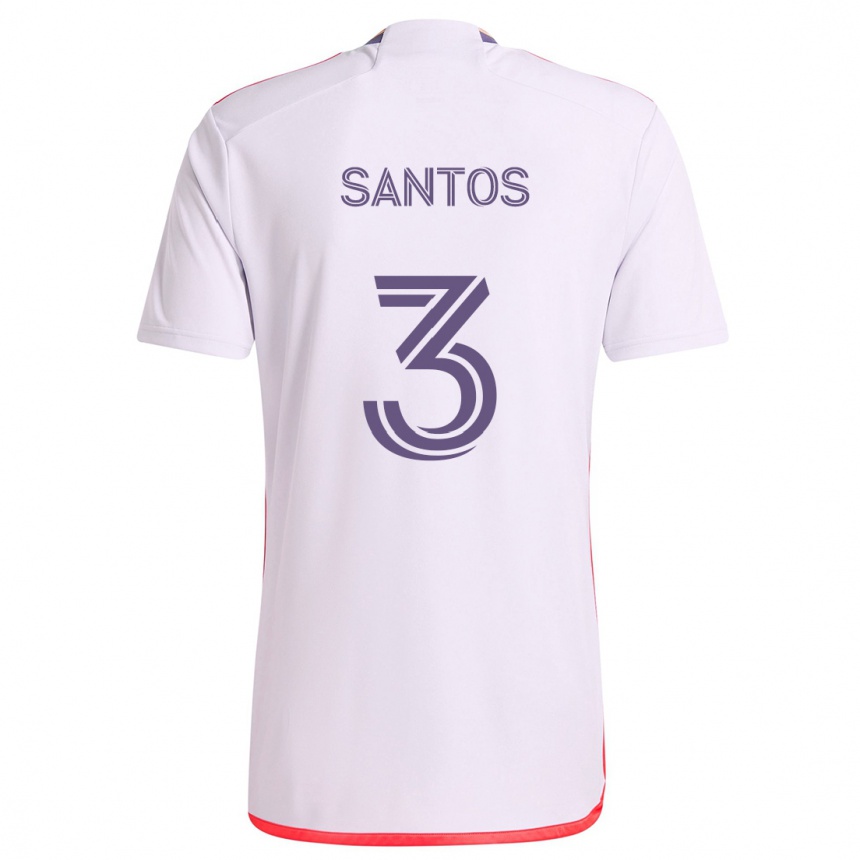 Women Football Rafael Santos #3 White Red Purple Away Jersey 2024/25 T-Shirt Australia