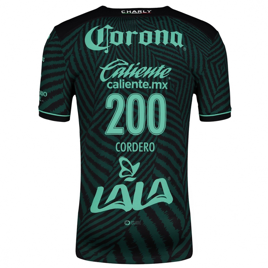 Women Football Mario Cordero #200 Black Green Away Jersey 2024/25 T-Shirt Australia