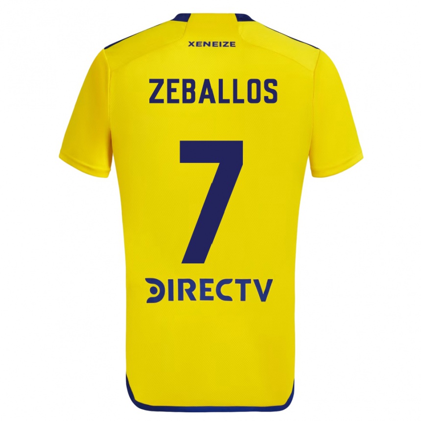 Women Football Exequiel Zeballos #7 Yellow Blue Away Jersey 2024/25 T-Shirt Australia