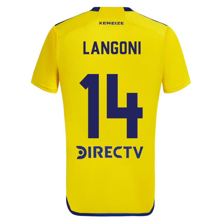 Women Football Luca Langoni #14 Yellow Blue Away Jersey 2024/25 T-Shirt Australia