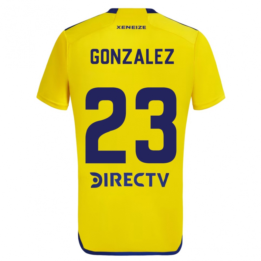 Women Football Diego González #23 Yellow Blue Away Jersey 2024/25 T-Shirt Australia