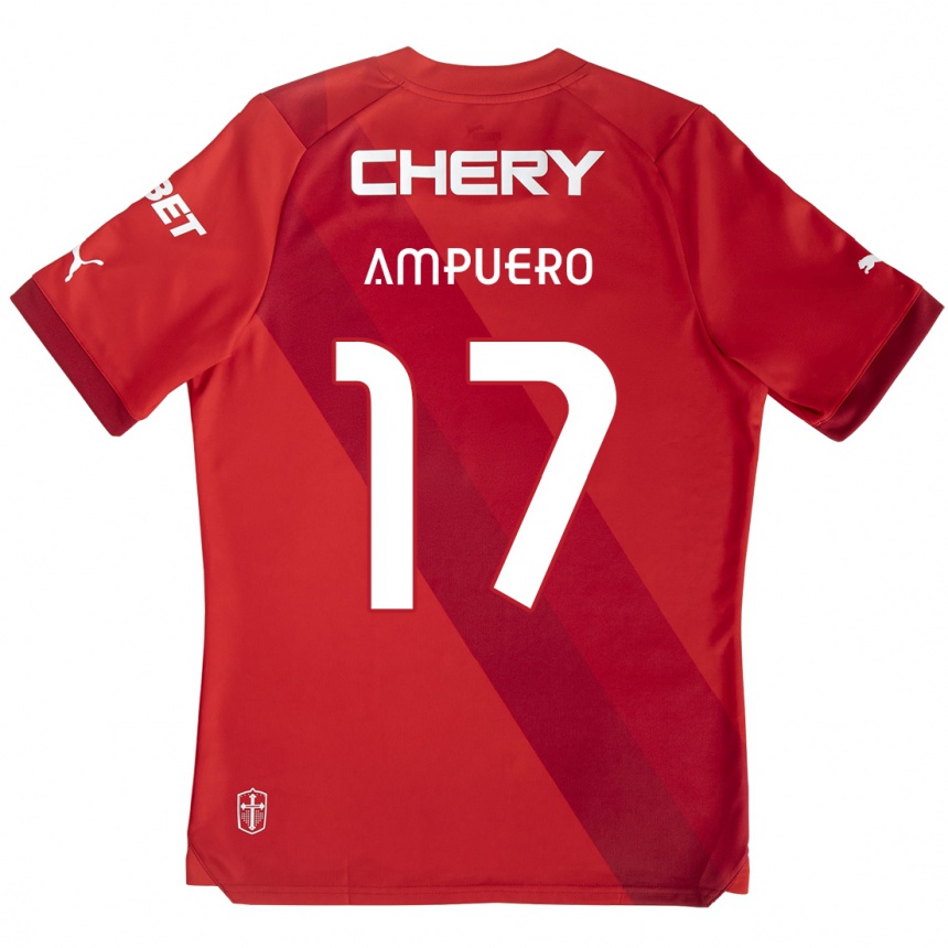 Women Football Branco Ampuero #17 Red White Away Jersey 2024/25 T-Shirt Australia