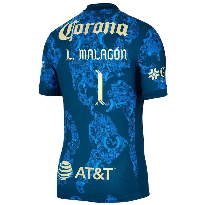 Women Football Luis Malagón #1 Blue Yellow Away Jersey 2024/25 T-Shirt Australia