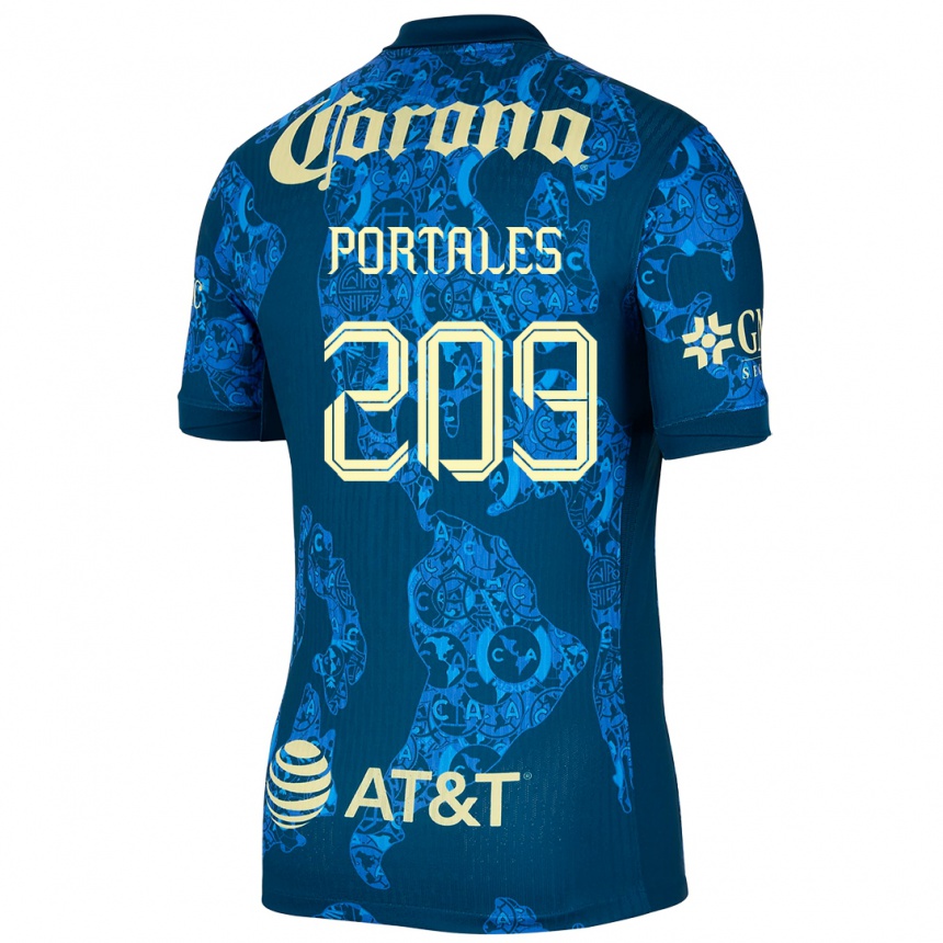 Women Football Walter Portales #209 Blue Yellow Away Jersey 2024/25 T-Shirt Australia