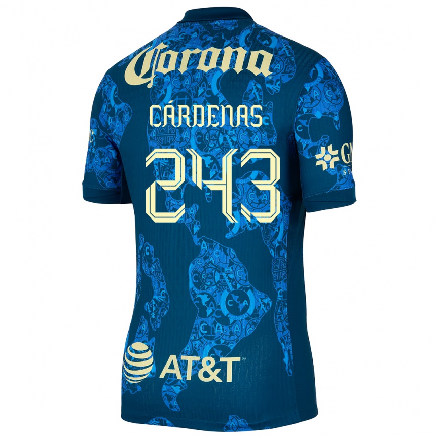 Women Football Alejandro Cárdenas #243 Blue Yellow Away Jersey 2024/25 T-Shirt Australia