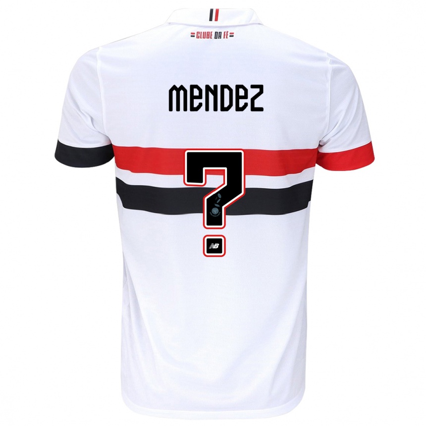 Kids Football Jhegson Méndez #0 White Red Black Home Jersey 2024/25 T-Shirt Australia