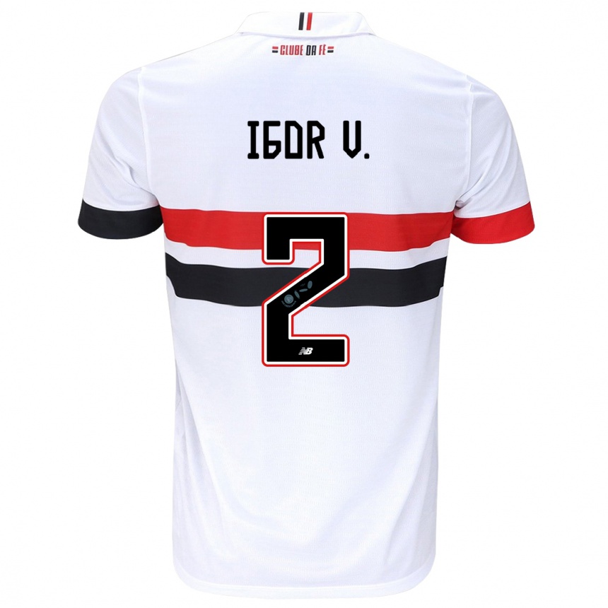 Kids Football Igor Vinícius #2 White Red Black Home Jersey 2024/25 T-Shirt Australia