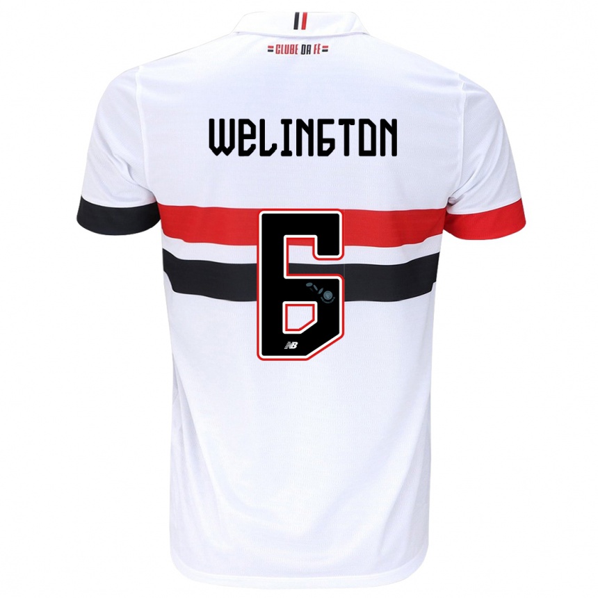 Kids Football Welington #6 White Red Black Home Jersey 2024/25 T-Shirt Australia