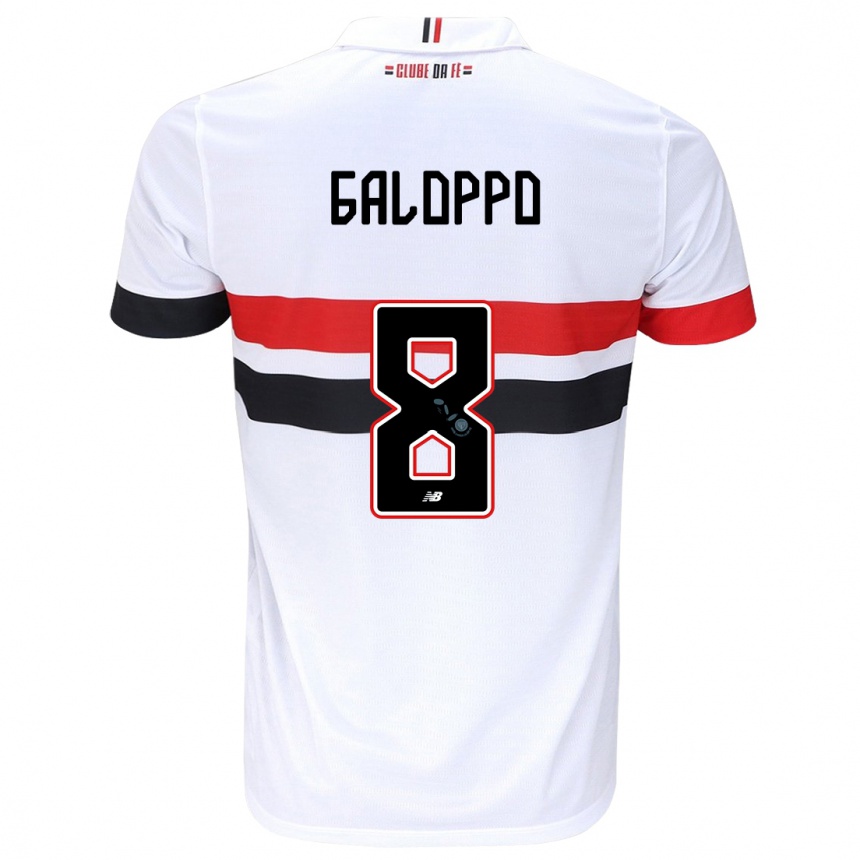 Kids Football Giuliano Galoppo #8 White Red Black Home Jersey 2024/25 T-Shirt Australia