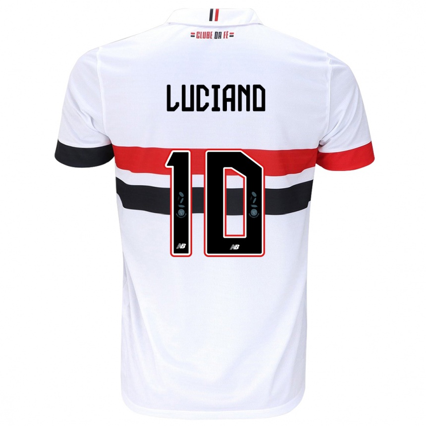 Kids Football Luciano #10 White Red Black Home Jersey 2024/25 T-Shirt Australia