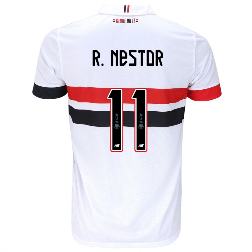 Kids Football Rodrigo Nestor #11 White Red Black Home Jersey 2024/25 T-Shirt Australia