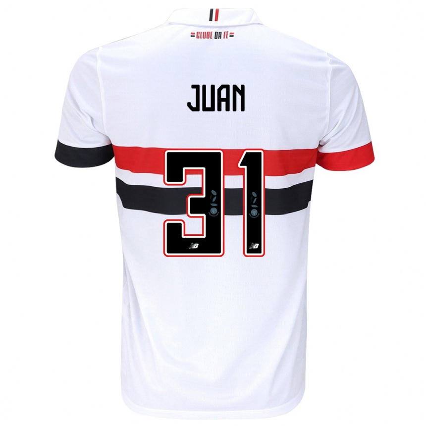 Kids Football Juan #31 White Red Black Home Jersey 2024/25 T-Shirt Australia