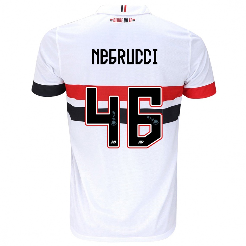 Kids Football Felipe Negrucci #46 White Red Black Home Jersey 2024/25 T-Shirt Australia