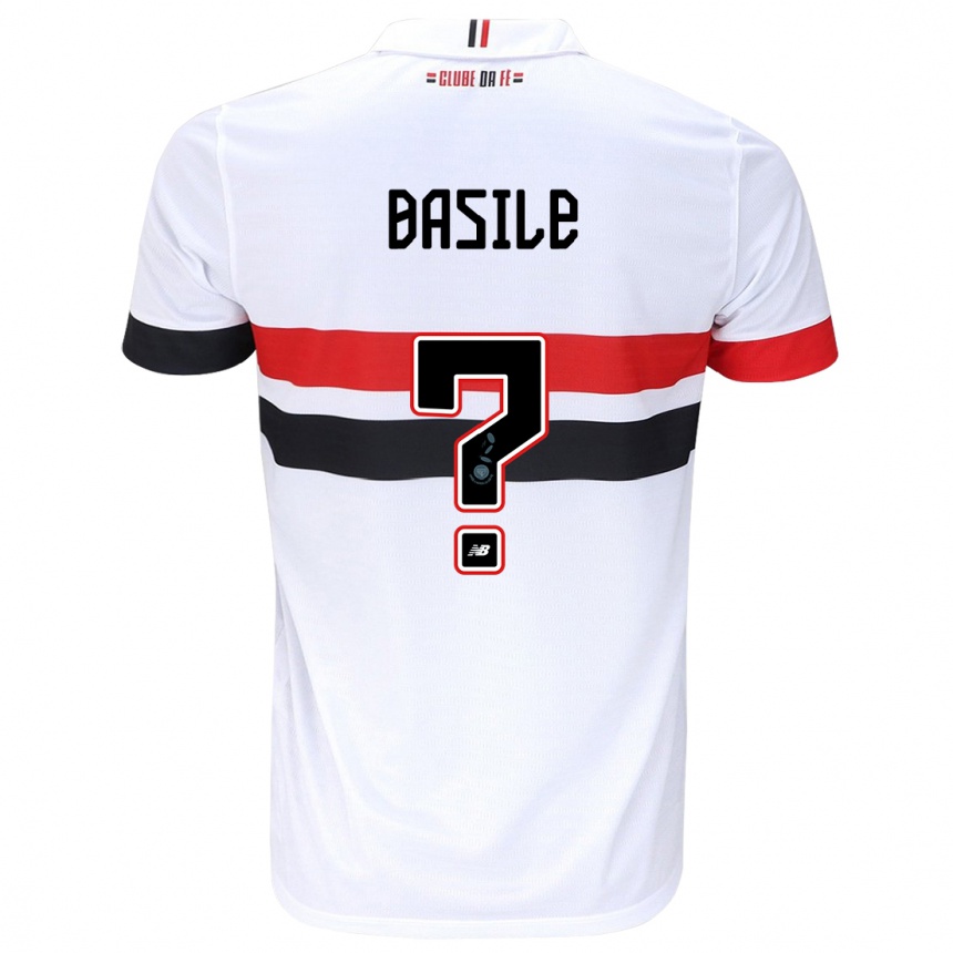 Kids Football Basile #0 White Red Black Home Jersey 2024/25 T-Shirt Australia