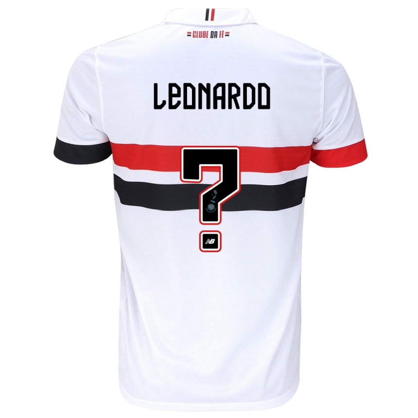 Kids Football Hugo Leonardo #0 White Red Black Home Jersey 2024/25 T-Shirt Australia