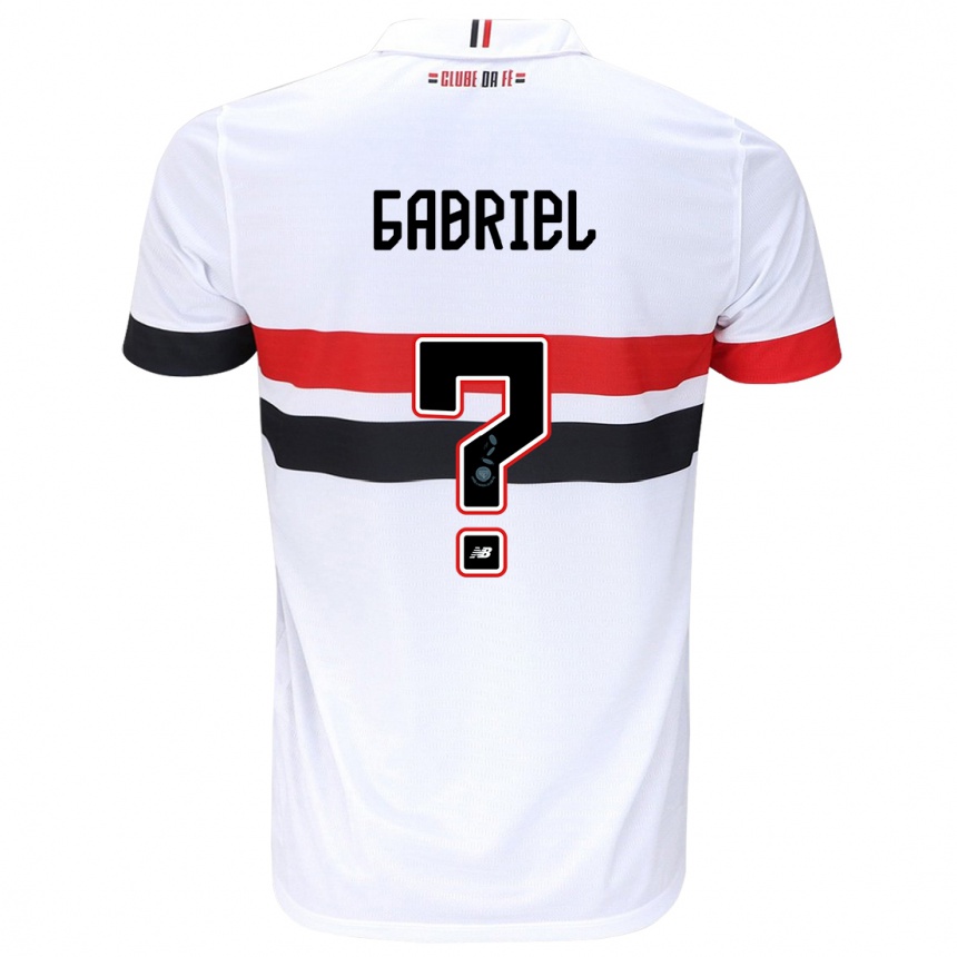 Kids Football Gabriel Bruno #0 White Red Black Home Jersey 2024/25 T-Shirt Australia