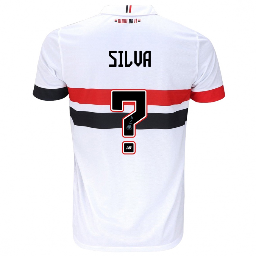 Kids Football Mateus Silva #0 White Red Black Home Jersey 2024/25 T-Shirt Australia