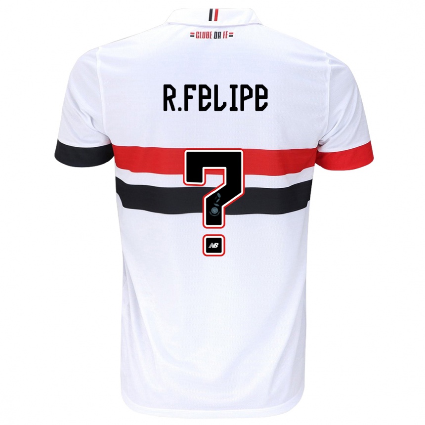 Kids Football Ryan Felipe #0 White Red Black Home Jersey 2024/25 T-Shirt Australia